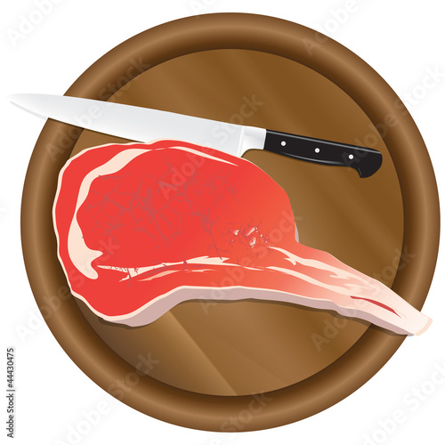 Cutting board with meat