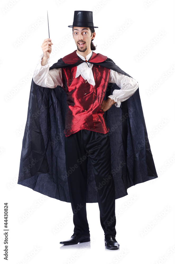 Magician isolated on the white background Magician isolated on the white background