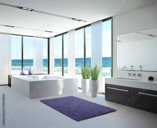 Exclusive Luxury Bathroom Interior by the sea | ocean