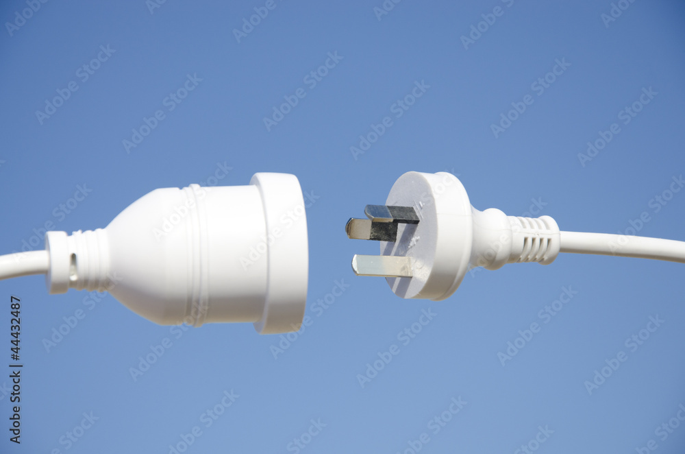 Electric power cable blue background Electric power cable blue background