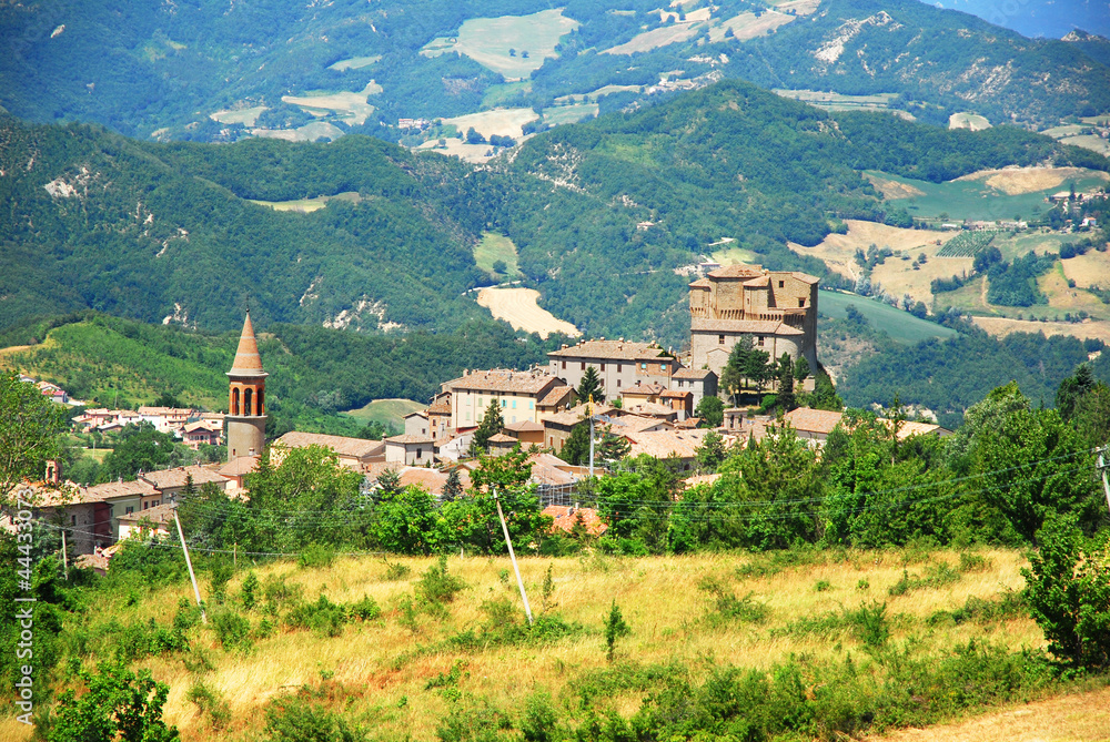 Agata Feltria village and landscape overview