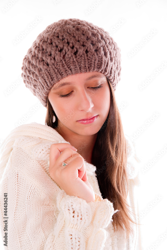 jolie femme romantique en hiver jolie femme romantique en hiver