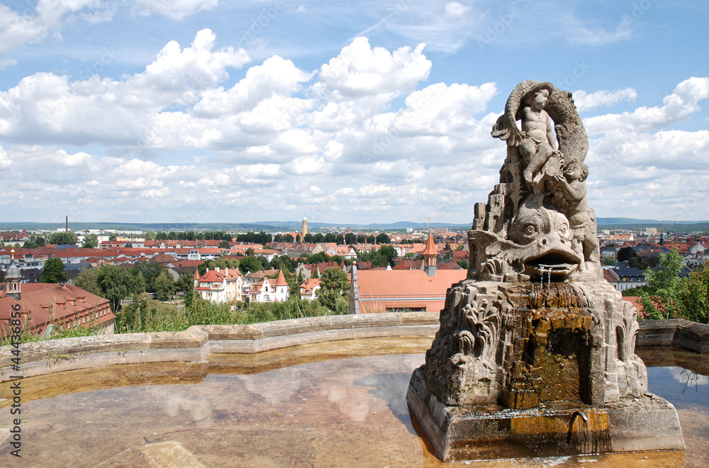 Bamberg mit Fischbrunnen Michelsberg