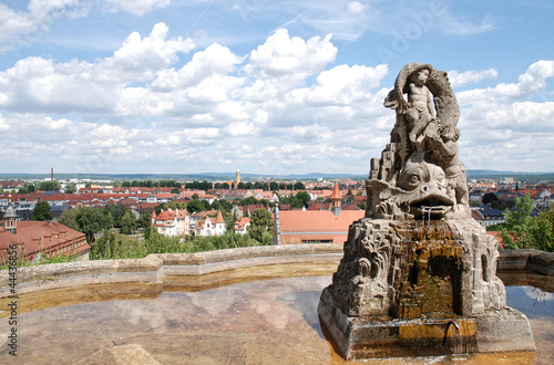 Bamberg mit Fischbrunnen Michelsberg