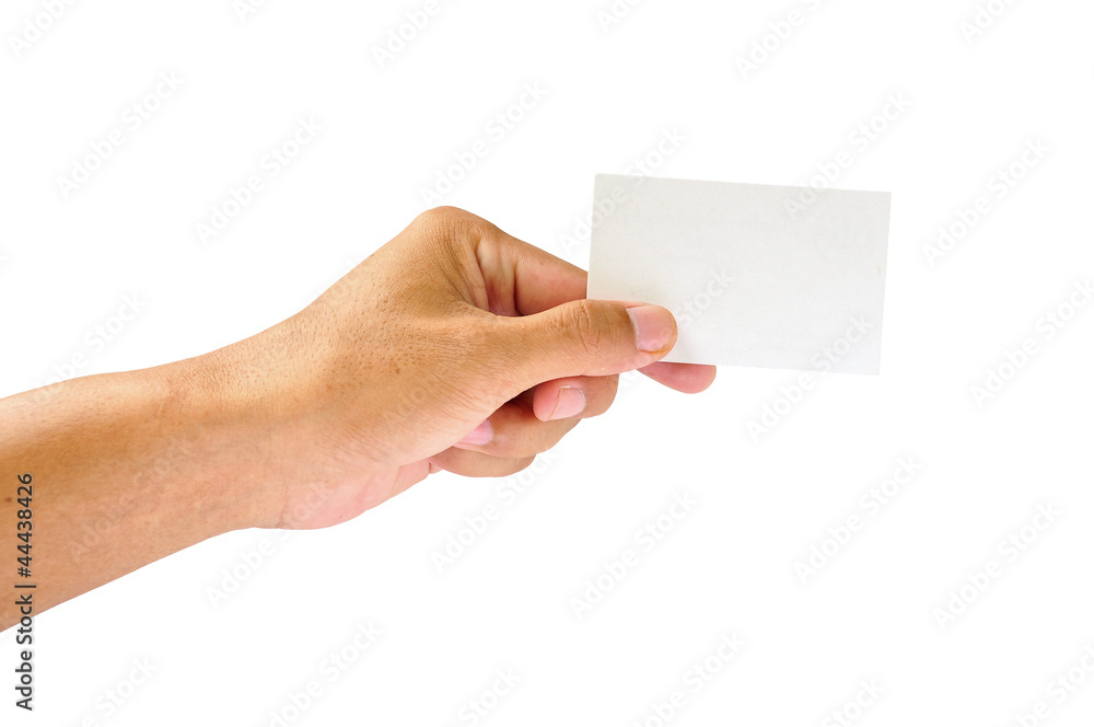 Business card in hand Business card in hand