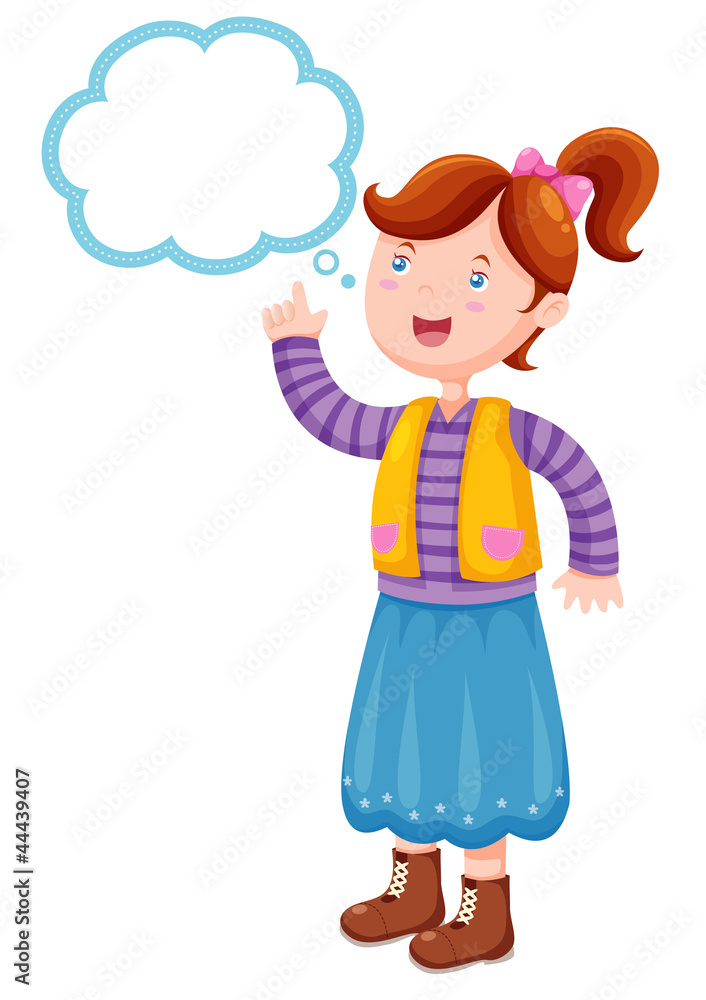 Illustration girl thinking Illustration girl thinking