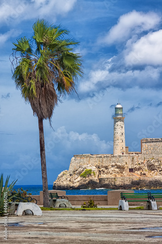 Vertical view of the castle of El Morro in Havana