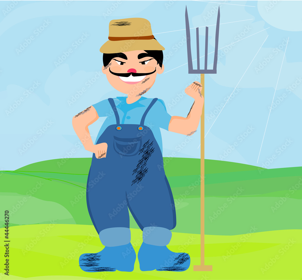 Φωτογραφία Cartoon Farmer Character