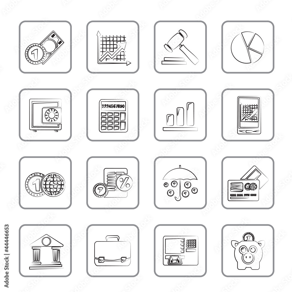 Business and finance icons - vector icon set Business and finance icons - vector icon set
