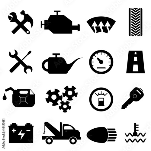 Car maintenance and repair icons