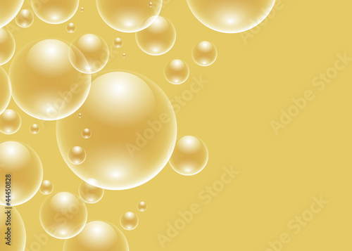 Vector background with golden bubbles