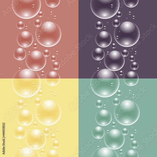 four seamless pattern with bubbles