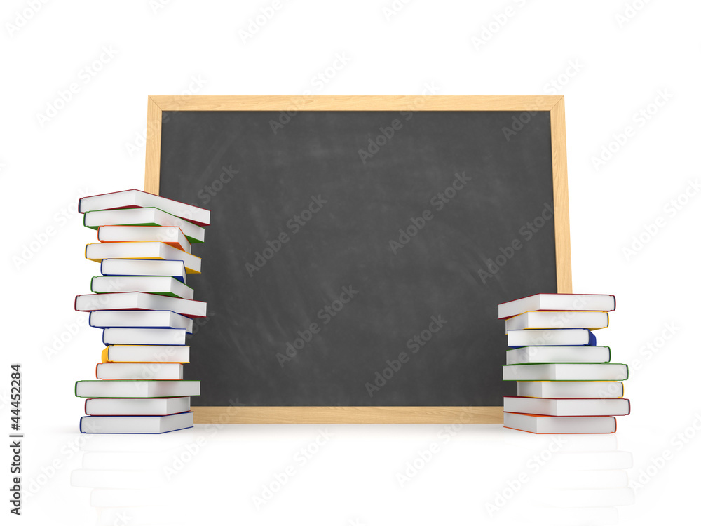 Blank chalkboard with book Blank chalkboard with book