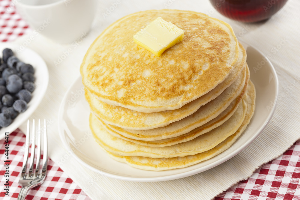 Fresh Homemade Pancakes with Syrup Fresh Homemade Pancakes with Syrup