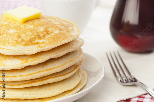 Fresh Homemade Pancakes with Syrup