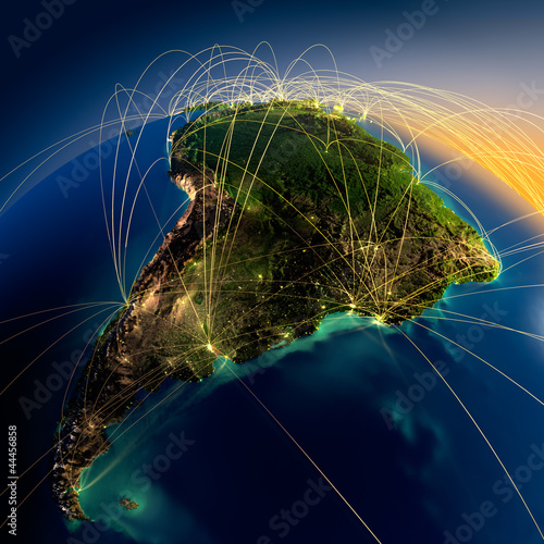 Główne trasy lotnicze w Ameryce Południowej