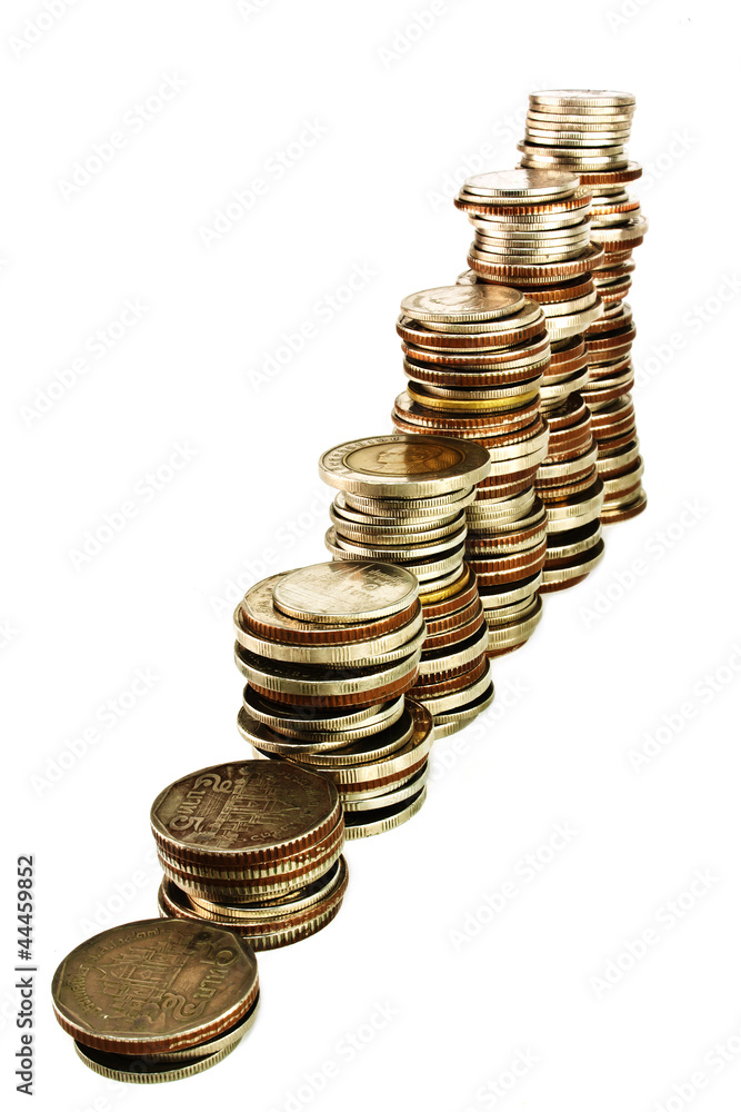Stack coin isolated on white background Stack coin isolated on white background