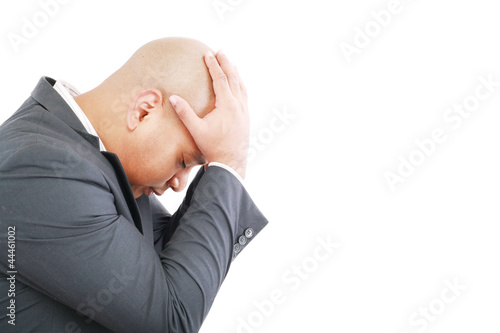 Fotografie portrait of young businessman depressed and sad