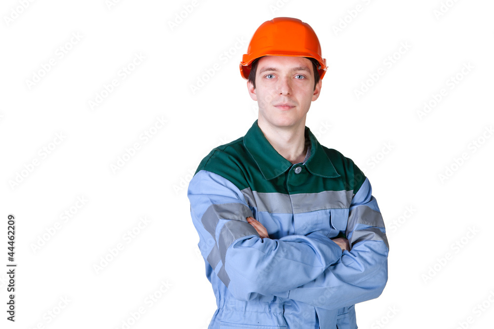 Isolated picture of a young construction worker Isolated picture of a young construction worker