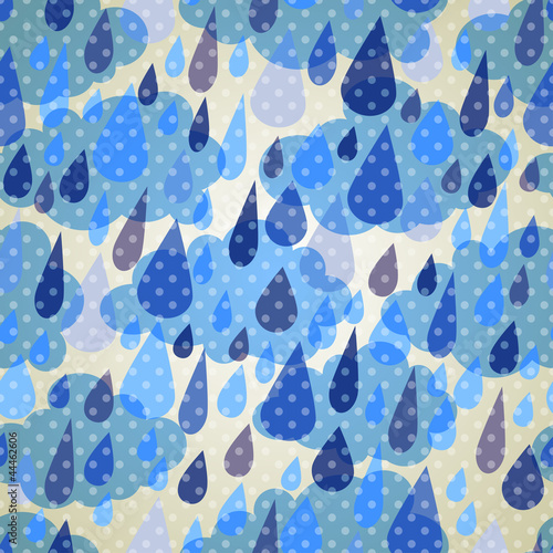 seamless background with rain and cloud in retro styie