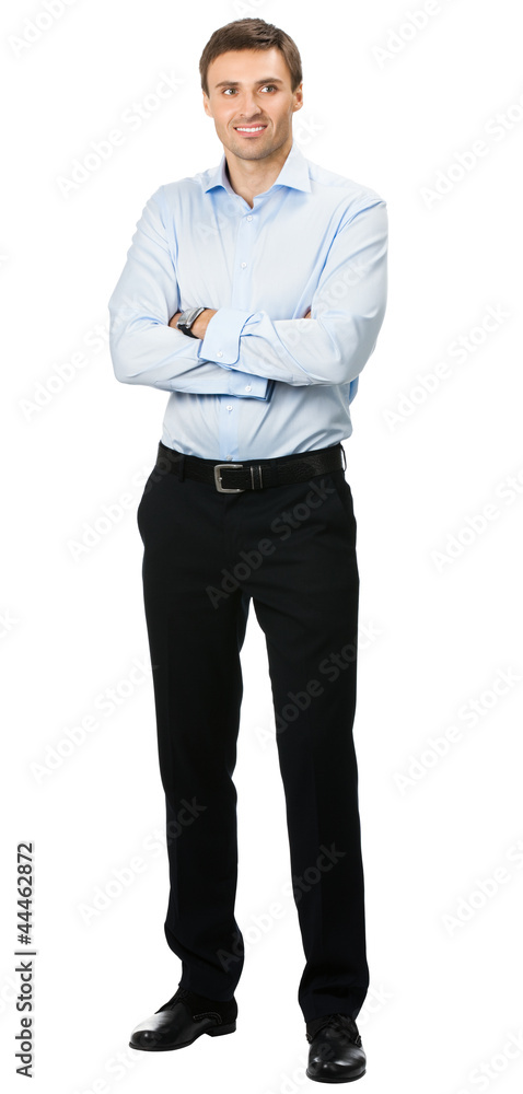Smiling businessman, over white