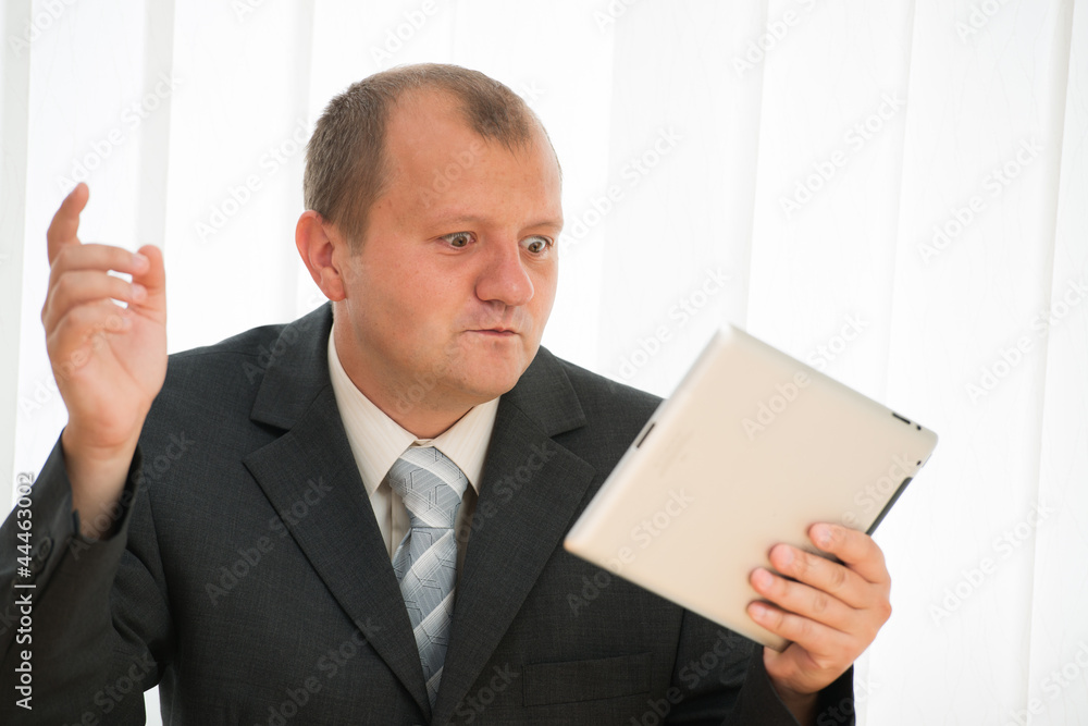young man with tablet pc young man with tablet pc
