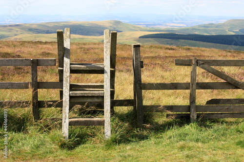 ladder stile across fence in Cheviot Hills in Northumberland