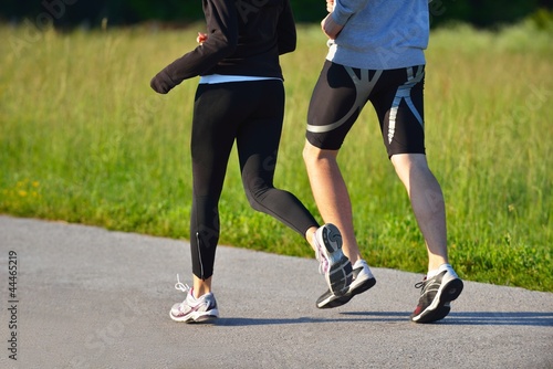 Young couple jogging