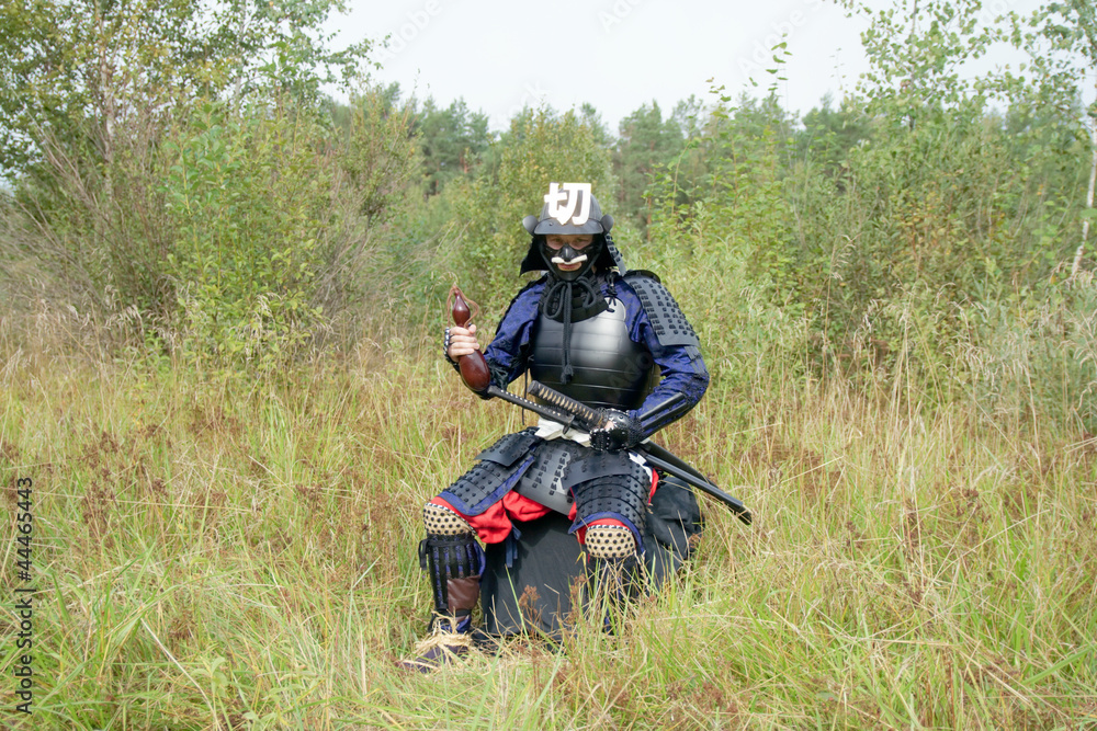 Samurai with a flask Samurai with a flask