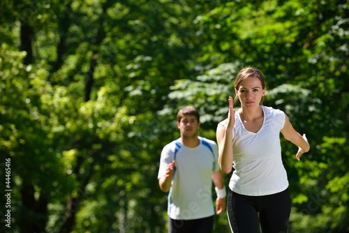 Young couple jogging