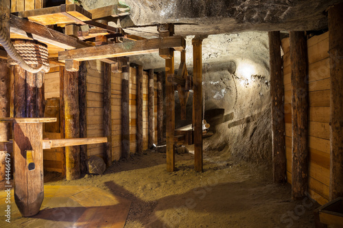 One of the chambers salt in the Wieliczka Salt Mine, Poland. #44466479