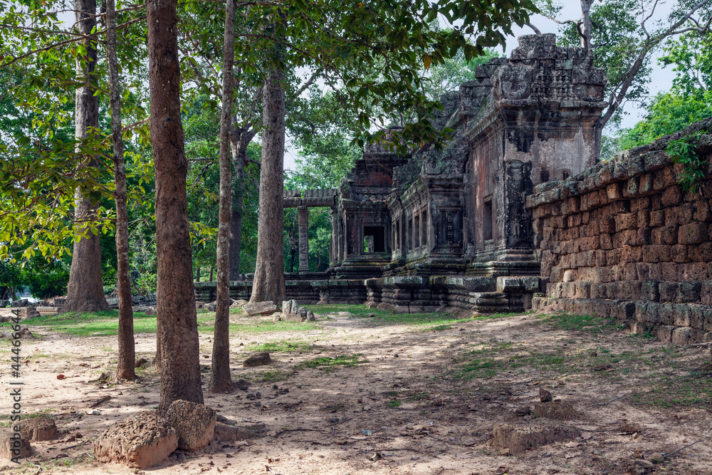 Summer landscape with an ancient building in the Angkor Wat Summer landscape with an ancient building in the Angkor Wat