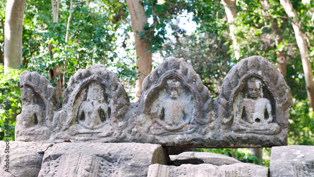 Roof decoration at ancient Khmer temple Roof decoration at ancient Khmer temple