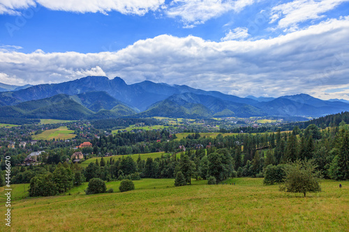 A view of The Tatra Mountains and village in summer, Poland. #44466670