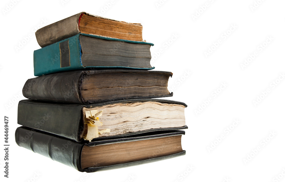 Fototapeta premium Old books, isolated on white