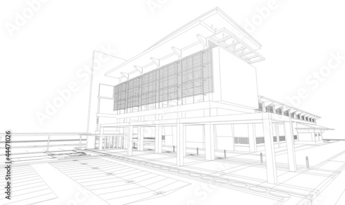 Wireframe of building