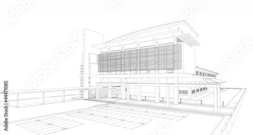 Wireframe of building