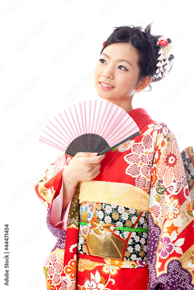 japanese kimono woman with traditional fan japanese kimono woman with traditional fan