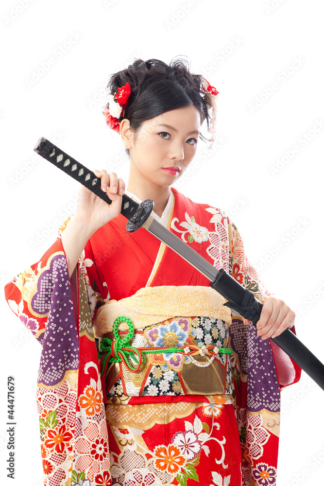 japanese kimono woman with japanese sword japanese kimono woman with japanese sword