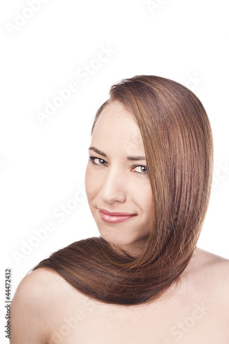 Woman with long beauty hair