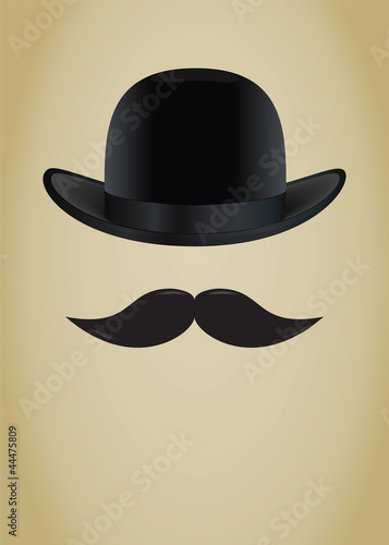 Bowler hat and moustache