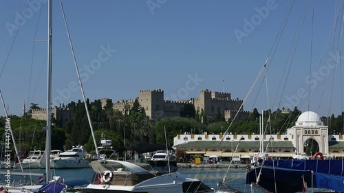 View from Mandraki to the old town of Rhodes