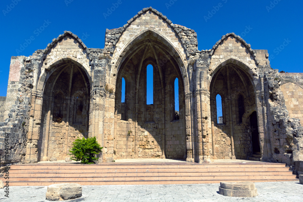 Romanic basilica ruins of Rhodes
