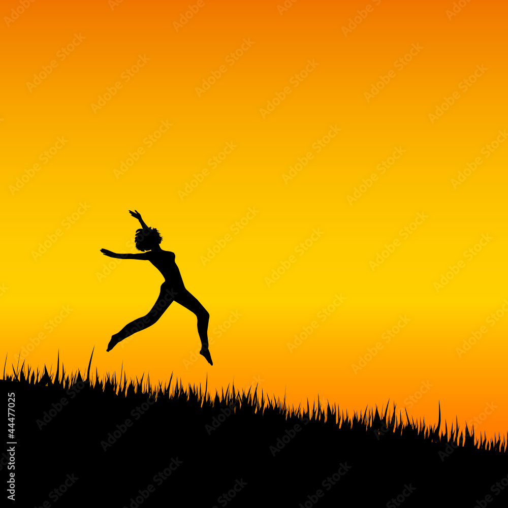 girl black silhouette jumping illustration girl black silhouette jumping illustration