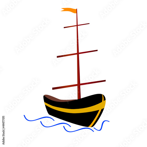 boat in color vector illustration