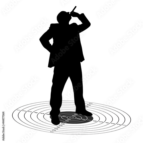 man with cigarette on the target illustration