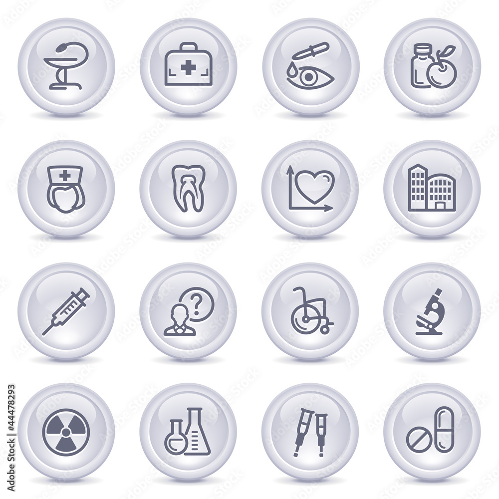 Contour icons on glossy buttons 17 Contour icons on glossy buttons 17