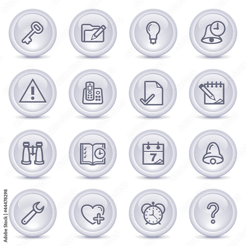 Contour icons on glossy buttons 19 Contour icons on glossy buttons 19