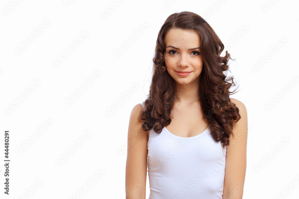 Portrait of a young pretty brunette woman Portrait of a young pretty brunette woman