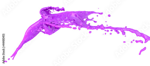 pink paint splash isolated on white